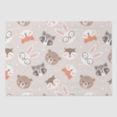 Cute Woodland Animal Kinder Pattern Tissuepapier (Voorkant)