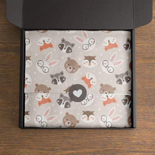 Cute Woodland Animal Kinder Pattern Tissuepapier