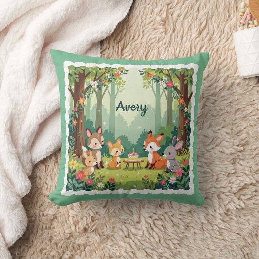 Cute Woodland Animal Kussen (Deken)