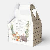 Cute Woodland Animal Leafy Wreate Baby shower Bedankdoosjes (Achterkant)