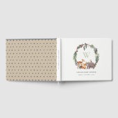 Cute Woodland Animal Leafy Wreate Baby shower Gastenboek (Volledig)