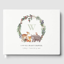 Cute Woodland Animal Leafy Wreate Baby shower
