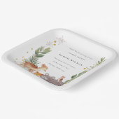 Cute Woodland Animal Leafy Wreate Baby shower Papieren Bordje (Gebogen)