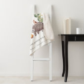 Cute Woodland Animal Leafy Wreatmonogram Kinder Sherpa Deken (In situ)
