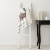 Cute Woodland Animal Leafy Wreatmonogram Kinder Sherpa Deken (In situ)