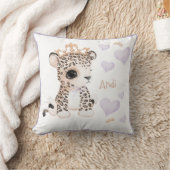 Cute Woodland Animal Leopard Name Crow Nursery Kussen (Deken)