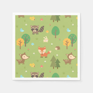 Cute Woodland Animal Pattern Baby shower Party Servet