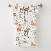 Cute Woodland Animal Pattern Bad Handdoek (Insitu)