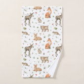 Cute Woodland Animal Pattern Bad Handdoek (Handdoek)