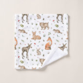 Cute Woodland Animal Pattern Bad Handdoek (Wasdoekje)