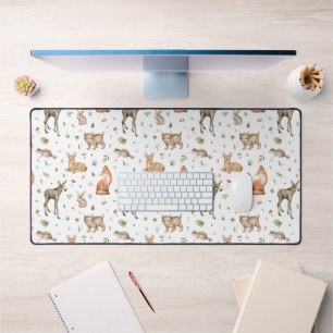 Cute Woodland Animal Pattern Bureaumat
