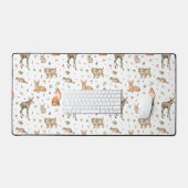 Cute Woodland Animal Pattern Bureaumat (Keyboard & Muis)