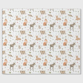 Cute Woodland Animal Pattern Cadeaupapier (Vlak)