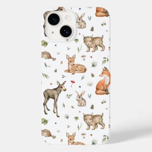 Cute Woodland Animal Pattern Case-Mate iPhone Case (Achterkant)