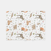 Cute Woodland Animal Pattern Fleece Deken (Voorkant (Horizontaal))