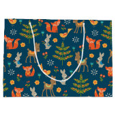 Cute Woodland Animal Pattern Groot Cadeauzakje (Achterkant)