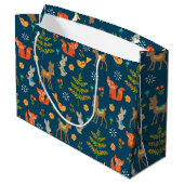 Cute Woodland Animal Pattern Groot Cadeauzakje (Achterkant Gekanteld)