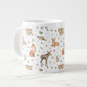Cute Woodland Animal Pattern Grote Koffiekop