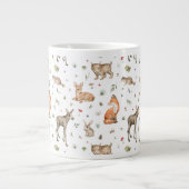 Cute Woodland Animal Pattern Grote Koffiekop (Voorkant)