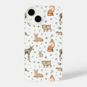 Cute Woodland Animal Pattern iPhone Hoesje (Achterkant)