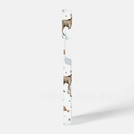 Cute Woodland Animal Pattern iPhone Hoesje (Linkerkant)