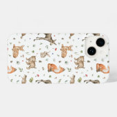 Cute Woodland Animal Pattern iPhone Hoesje (Achterkant horizontaal)