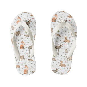 Cute Woodland Animal Pattern Kinder Teenslippers