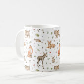 Cute Woodland Animal Pattern Koffiemok (Voorkant links)