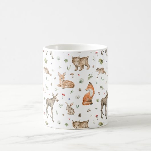 Cute Woodland Animal Pattern Koffiemok (Center)
