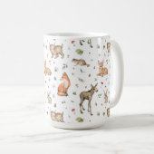 Cute Woodland Animal Pattern Koffiemok (Voorkant rechts)