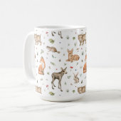 Cute Woodland Animal Pattern Koffiemok (Voorkant links)