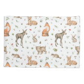Cute Woodland Animal Pattern Kussensloop (Achterkant)