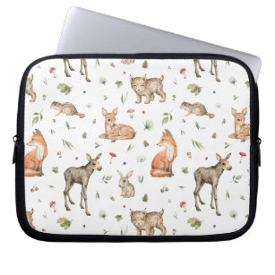 Cute Woodland Animal Pattern Laptop Sleeve