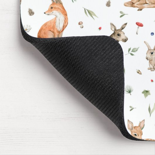 Cute Woodland Animal Pattern Muismat (Hoek)