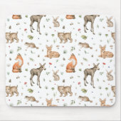 Cute Woodland Animal Pattern Muismat (Voorkant)