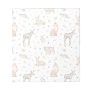 Cute Woodland Animal Pattern Notitieblok