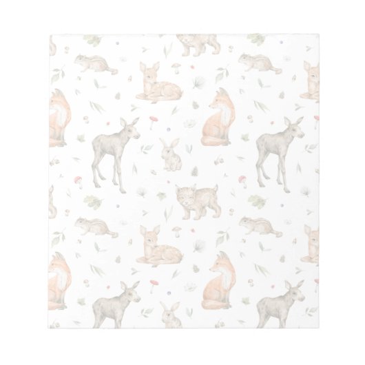 Cute Woodland Animal Pattern Notitieblok (Voorkant)
