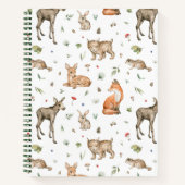 Cute Woodland Animal Pattern Notitieboek (Voorkant)