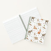 Cute Woodland Animal Pattern Notitieboek (Binnen)