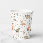 Cute Woodland Animal Pattern Papieren Bekers (Achterkant)
