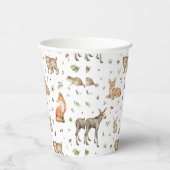 Cute Woodland Animal Pattern Papieren Bekers (Rechts)