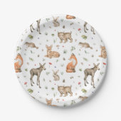 Cute Woodland Animal Pattern Papieren Bordje (Voorkant)