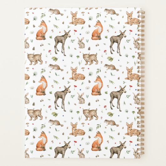 Cute Woodland Animal Pattern Planner (Achterkant)