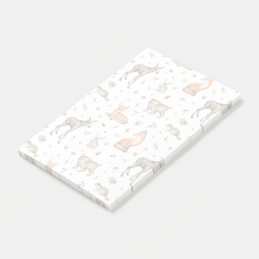 Cute Woodland Animal Pattern Post-it® Notes (Schuin)