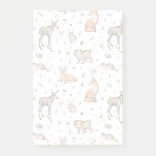 Cute Woodland Animal Pattern Post-it® Notes (Voorkant)