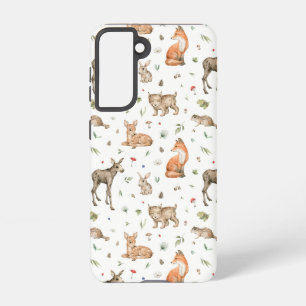 Cute Woodland Animal Pattern Samsung Galaxy Hoesje