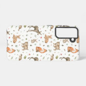 Cute Woodland Animal Pattern Samsung Galaxy Hoesje (Achterkant horizontaal)
