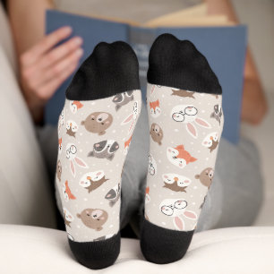 Cute Woodland Animal Pattern Sokken