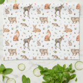 Cute Woodland Animal Pattern Theedoek (Gevouwen)