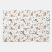 Cute Woodland Animal Pattern Theedoek (Horizontaal)